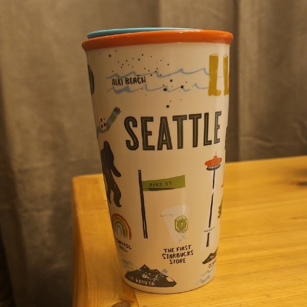 Starbucks Seattle Travel Mug - White and Orange